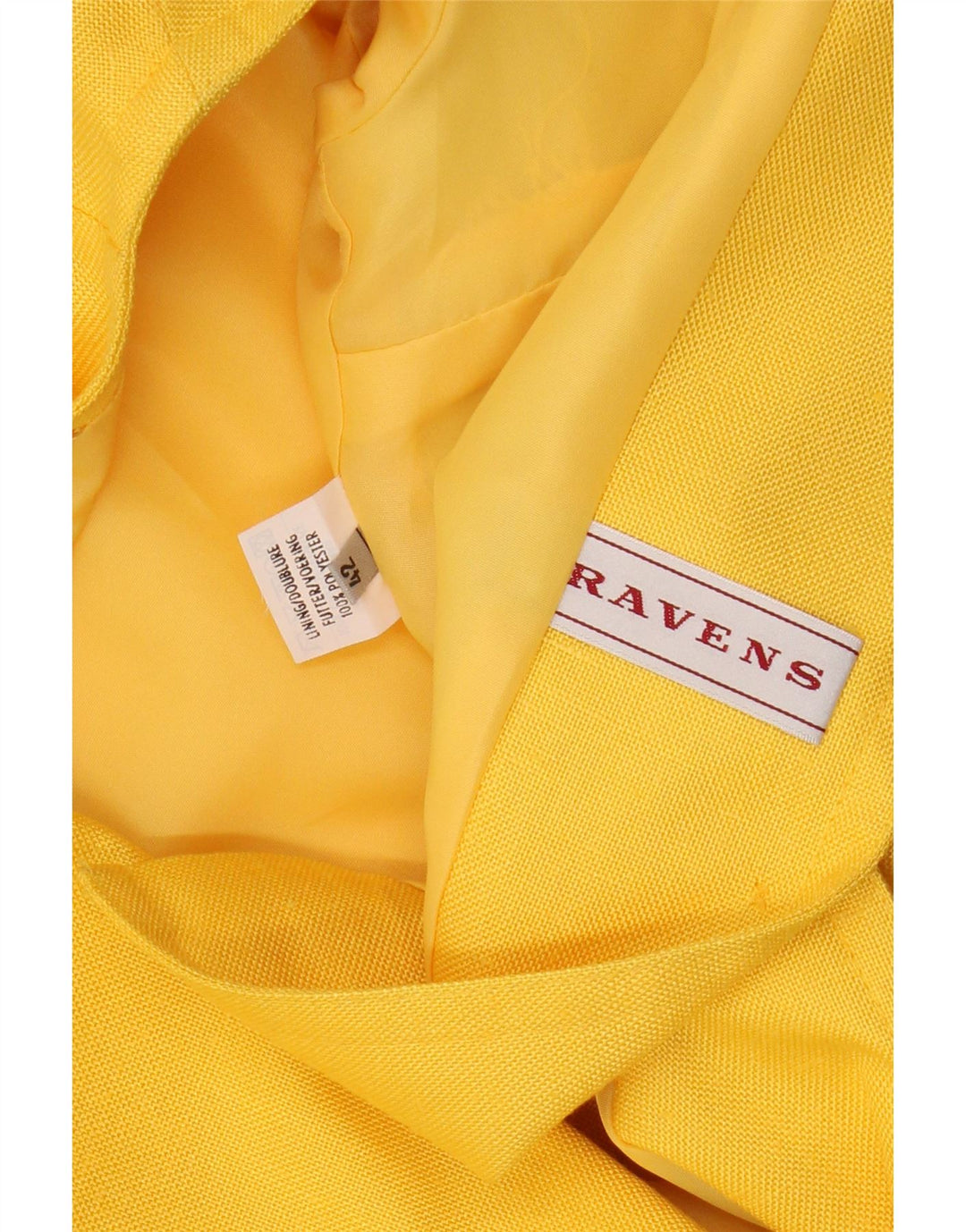 RAVENS Chaqueta tipo blazer corta con 1 botón para mujer IT 42 Poliéster amarillo medio