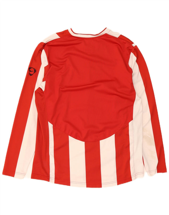 Nike Camiseta de manga larga para hombre UK 42/44 Poliéster a rayas rojas grandes