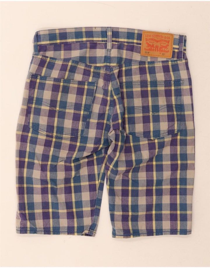 LEVI'S Mens 504 Regular Fit Casual Shorts W30 Medium  Blue Check Cotton Vintage Levi's and Second-Hand Levi's from Messina Hembry 