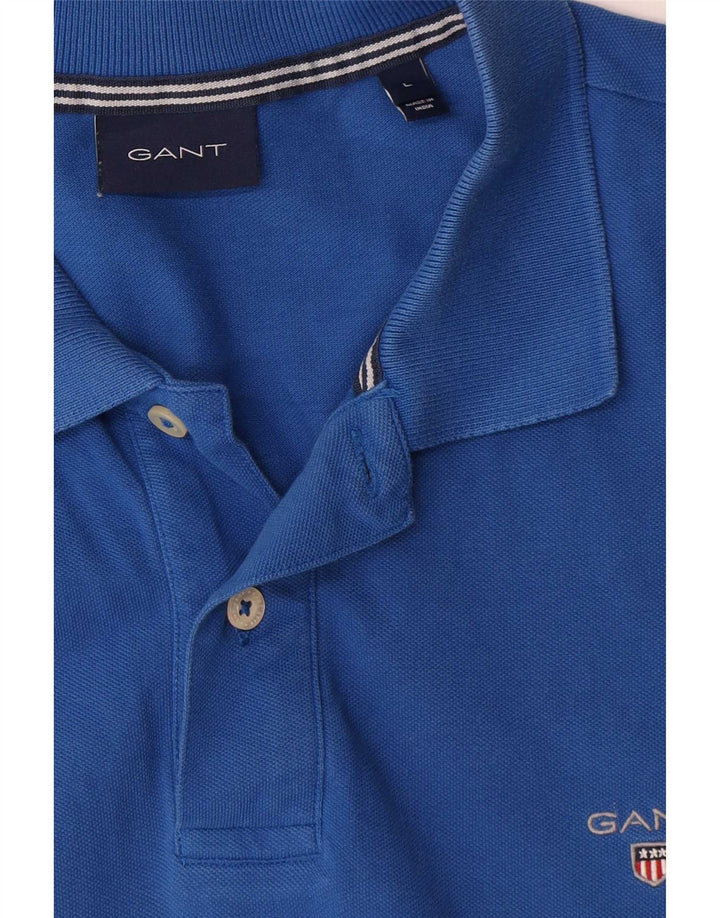 Gant Polo Hombre Grande Azul Algodón