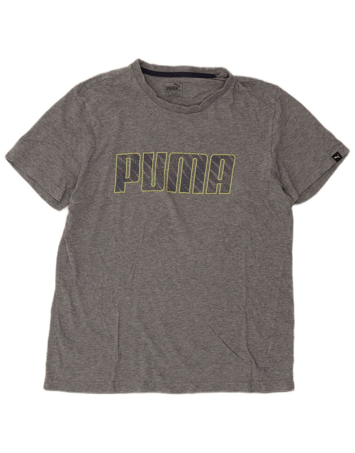 PUMA Camiseta gráfica para hombre Top grande gris