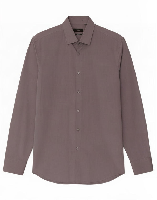 Camisa Hugo Boss Hombre Slim Fit Talla 41 Algodón Gris Grande