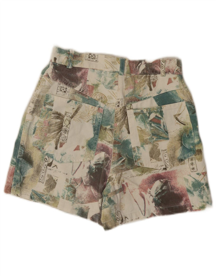 Vintage mujer casual pantalones cortos Reino Unido 12 mediano W26 multicolor floral