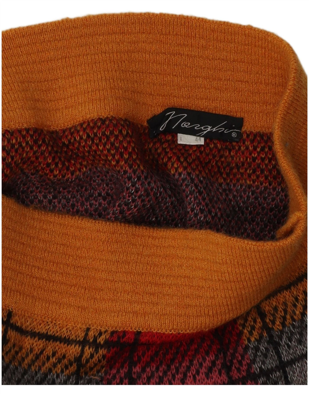 Falda lápiz de punto vintage para mujer IT 44 Mediana W26 Cuadro multicolor