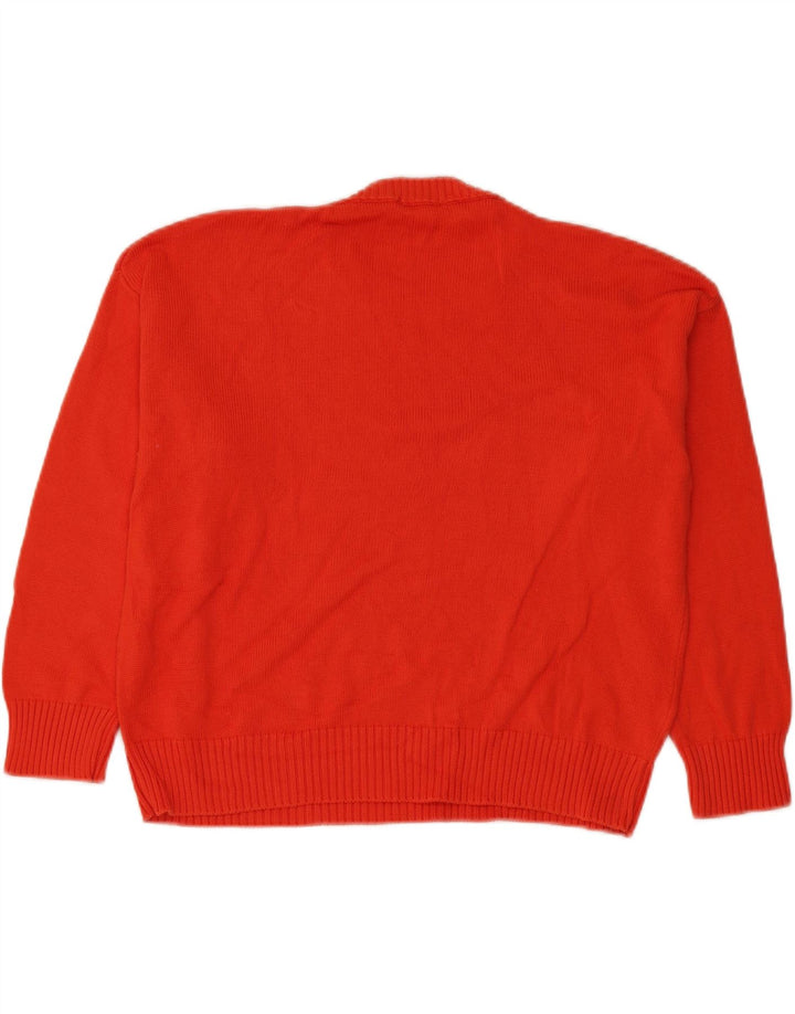 Benetton Jersey Extragrande con Cuello Redondo para Mujer UK 44 Mediano Rojo Algodón