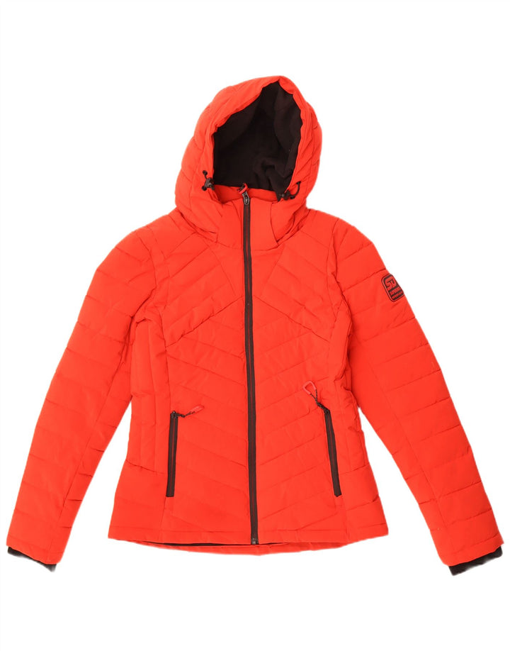 Superdry Chaqueta Acolchada Con Capucha Para Mujer UK 8 Small Poliéster Rojo