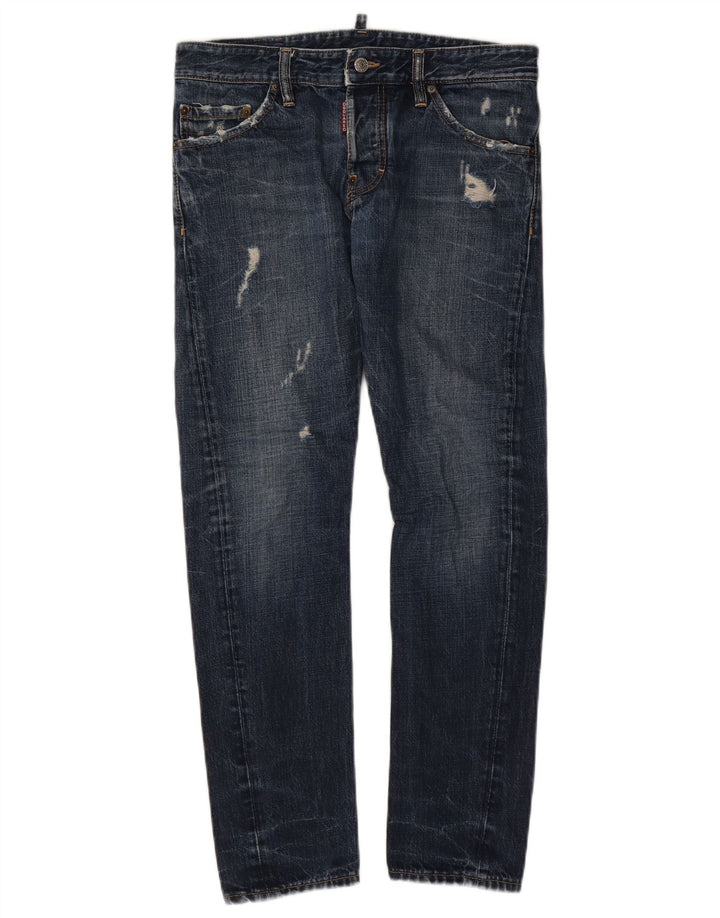 Dsquared Jeans ajustados desgastados para mujer IT 46 Large W32 L29 Algodón azul