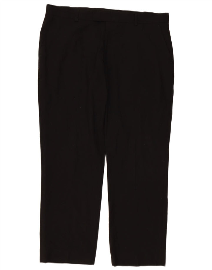 Marks & Spencer Pantalón de traje a medida para hombre W38 L29 Poliéster negro