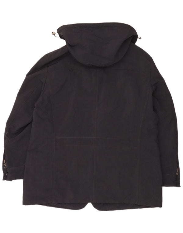 Trussardi Chaqueta cortavientos con capucha para hombre IT 56 3XL Poliamida negra