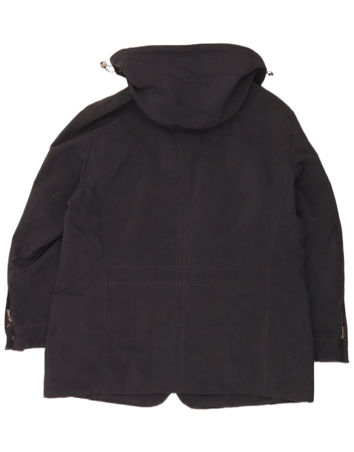 Trussardi Chaqueta cortavientos con capucha para hombre IT 56 3XL Poliamida negra