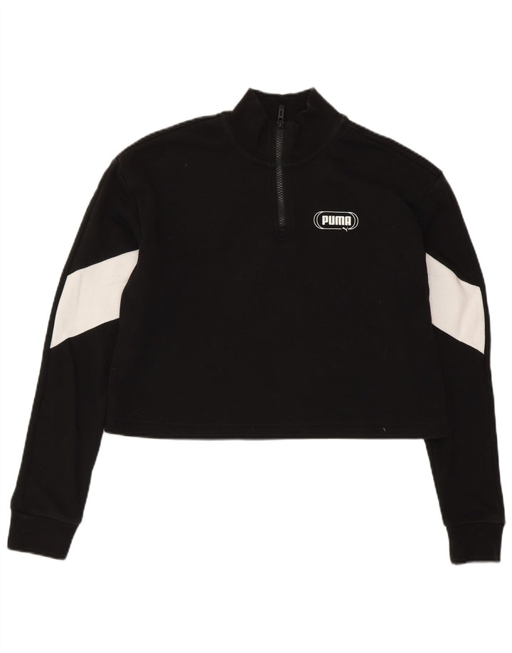 PUMA Sudadera corta extragrande para mujer UK 6 XS Black Colourblock