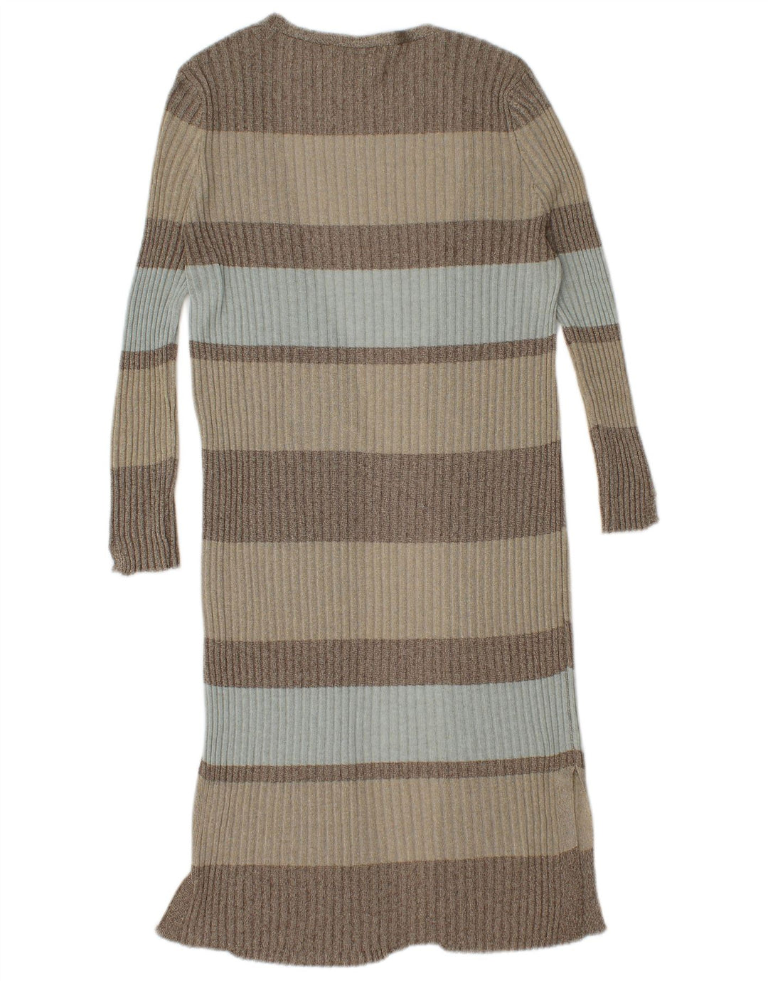 Zara - Cárdigan largo para mujer, talla 40, tamaño mediano, multicolor, a rayas