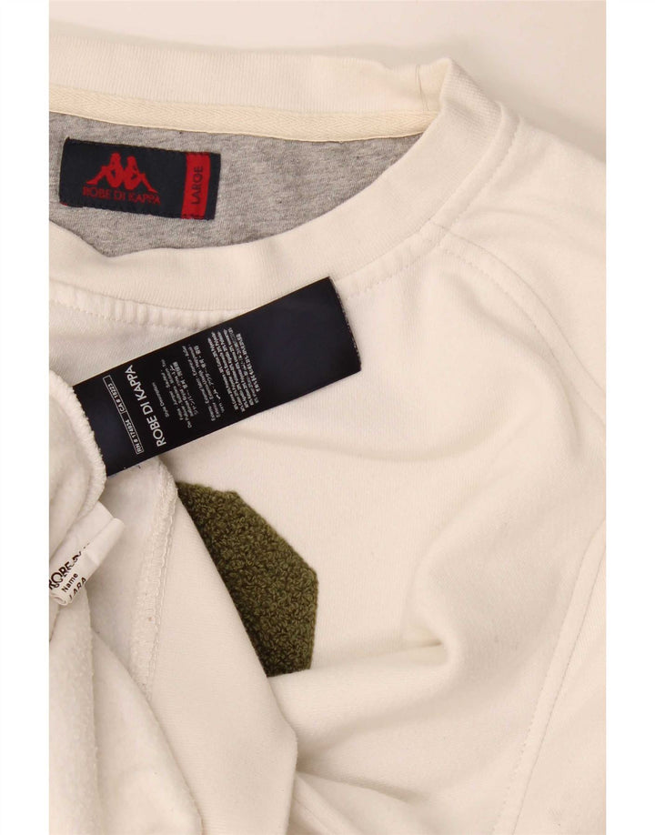 Kappa - Sudadera gráfica para mujer, talla 40, talla grande, algodón blanco