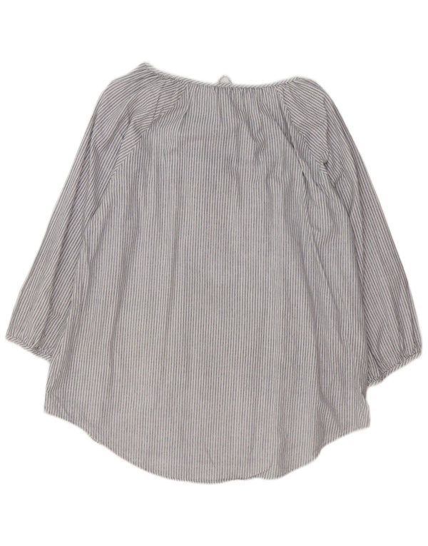 Zara Mujer Blusa Manga 3/4 Top UK 40 XL Rayas Azules