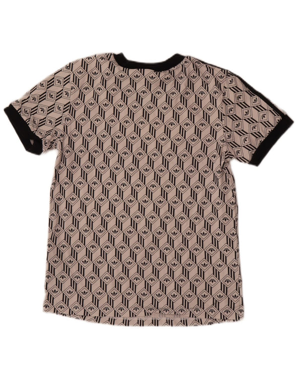 Adidas Camiseta gráfica para mujer Top UK 10 Small Off White Cotton