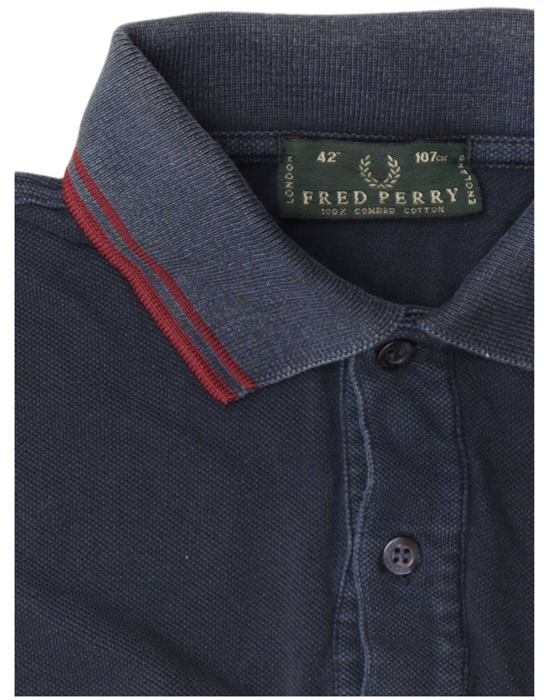 Fred Perry Polo De Manga Larga Para Hombre Algodón Azul Marino Medio