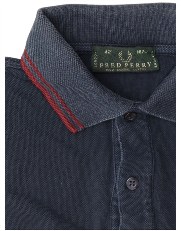 Fred Perry Polo De Manga Larga Para Hombre Algodón Azul Marino Medio