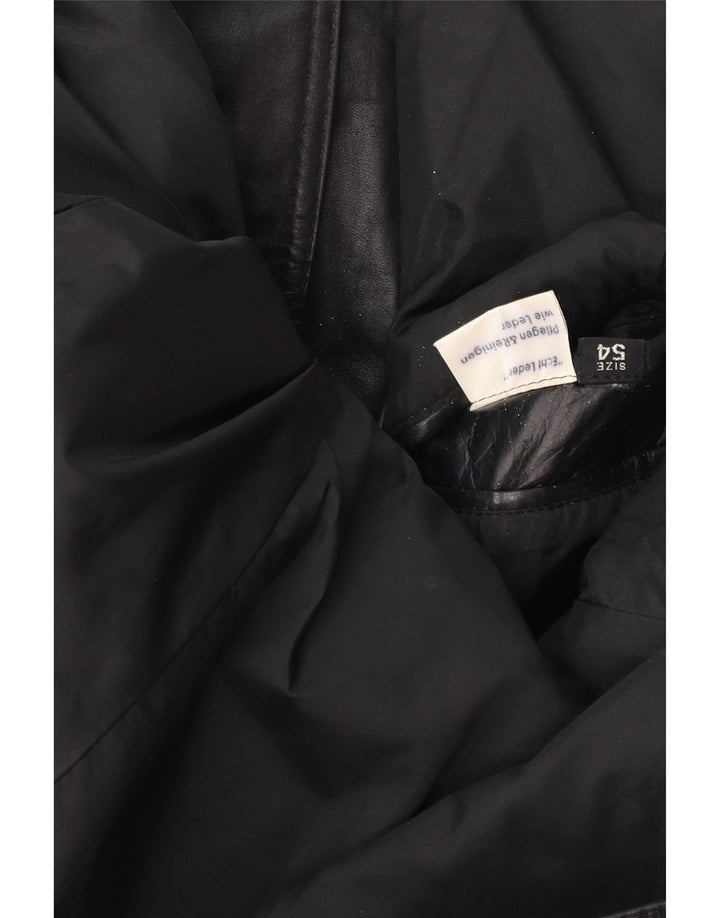 Vintage chaqueta de cuero para hombre Reino Unido 38 cuero negro medio