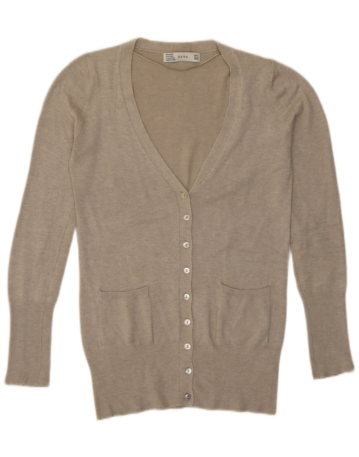 Zara Mujer Cárdigan Suéter UK 10 Small Gris