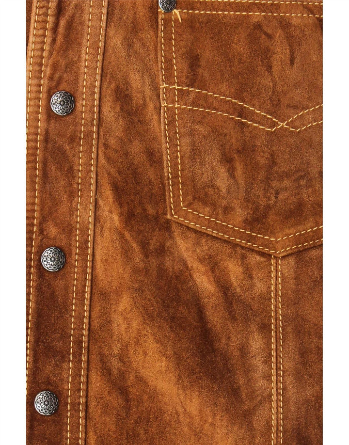 Vintage hombres ante Gilet Reino Unido 36 pequeño marrón