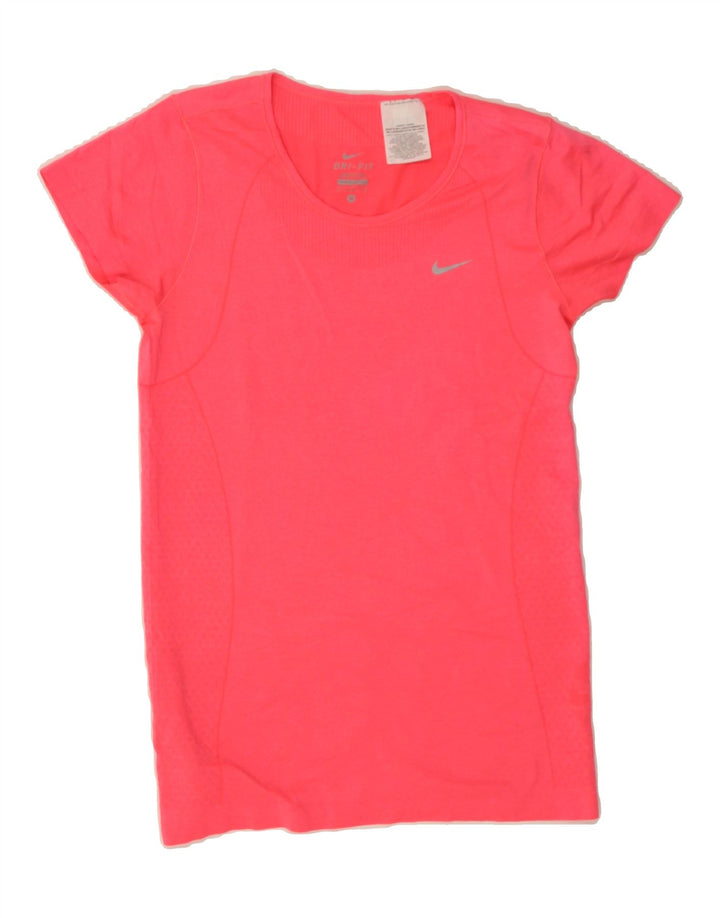 NIKE Womens Dri Fit T-Shirt Top UK 12 Medium Pink Polyester Vintage Nike and Second-Hand Nike from Messina Hembry 