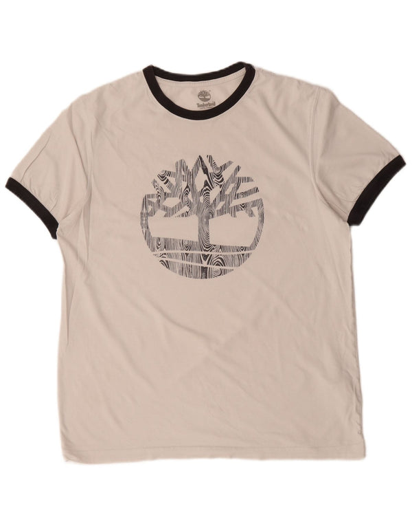 Timberland Camiseta con gráfico de ajuste regular para hombre Top Small White Cotton