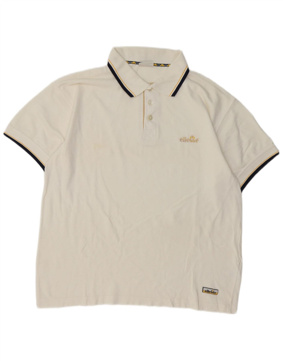 Polo Ellesse Hombre Grande Algodón Blanco