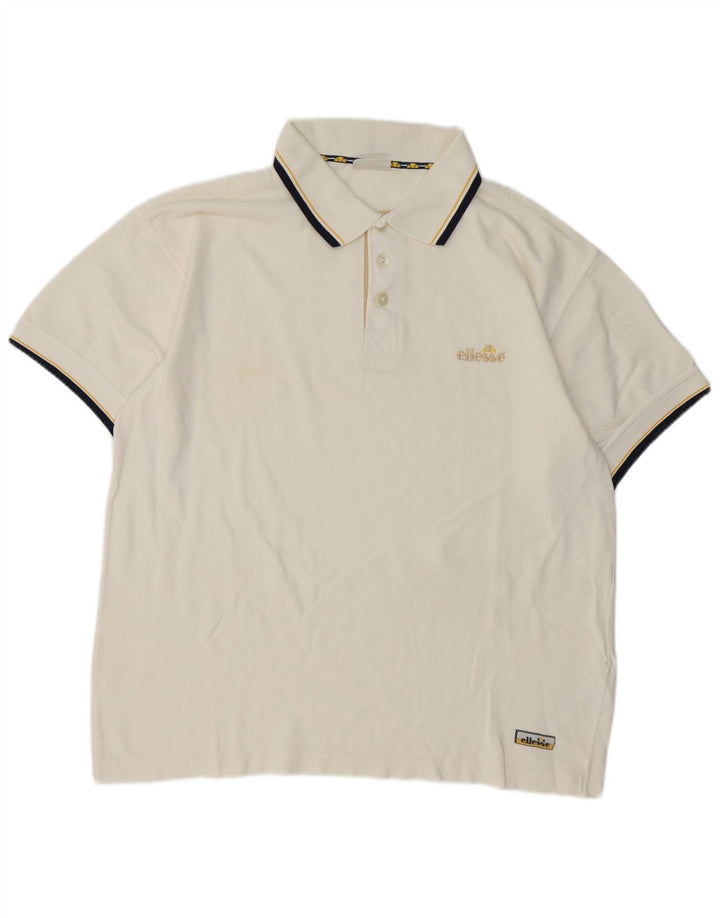 Polo Ellesse Hombre Grande Algodón Blanco
