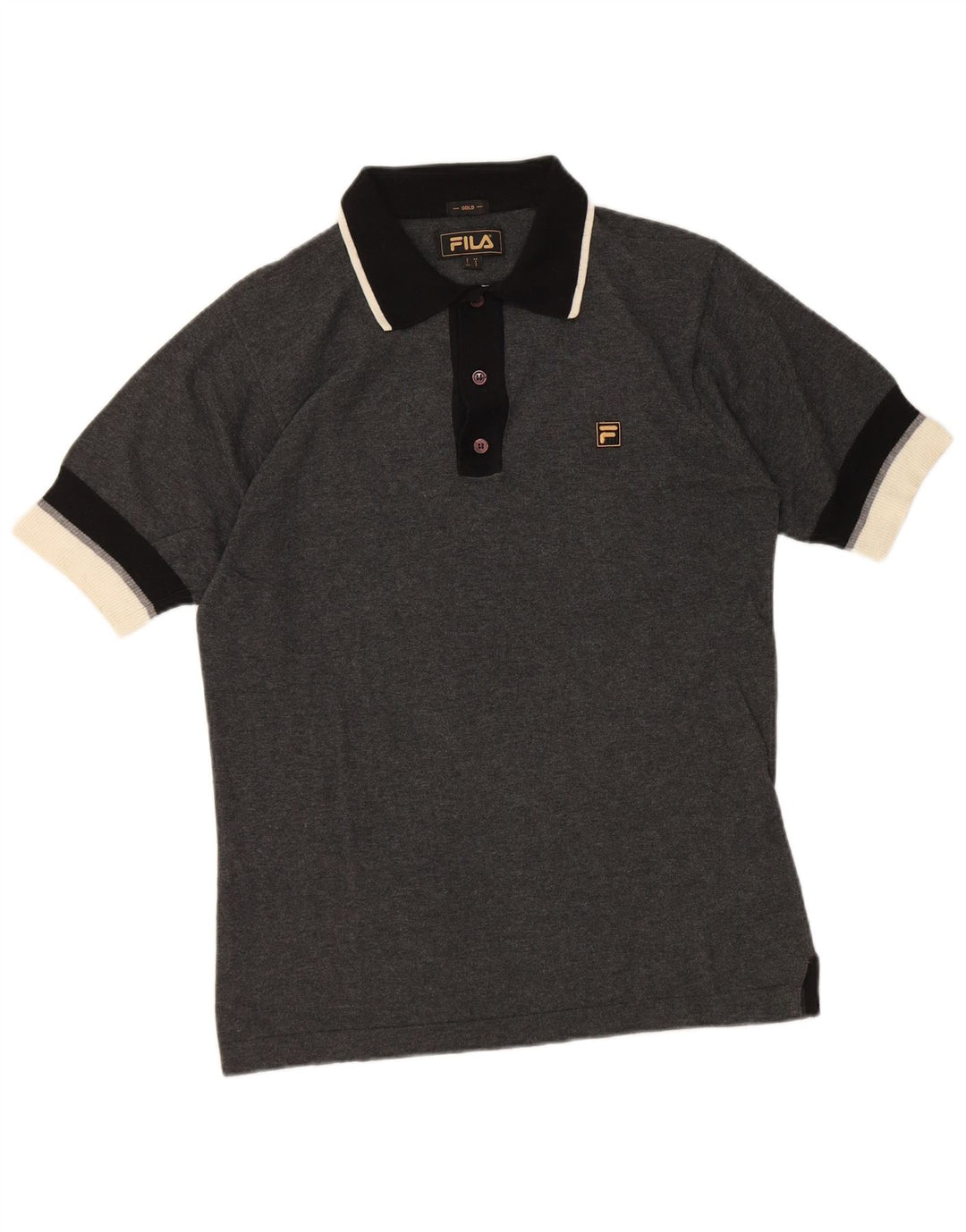 Fila Polo para hombre de algodón color block gris pequeño