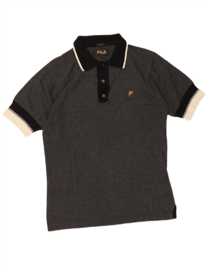 Fila Polo para hombre de algodón color block gris pequeño