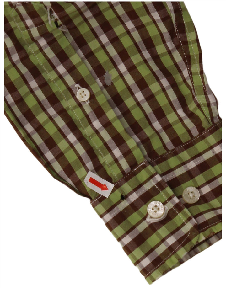 GANT Camisa Regular Fit De Franela De Algodón A Cuadros Verde Medio Hombre