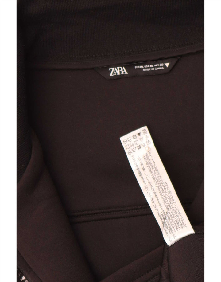 Zara Mujer Cazadora Bomber ES 40 XL Poliéster Negro