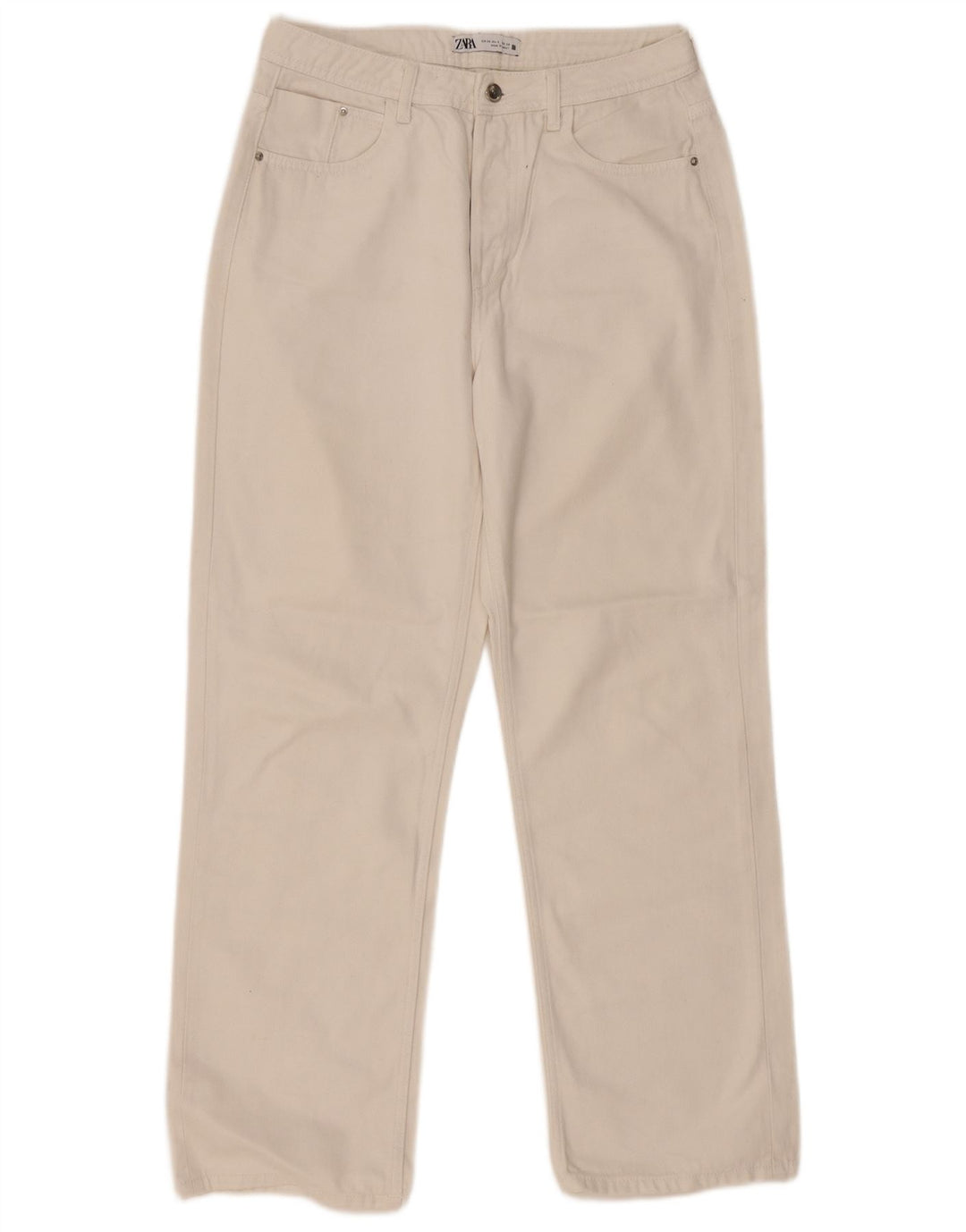 Zara Vaqueros Rectos Mujer EU 38 Small W28 L29 Blanco