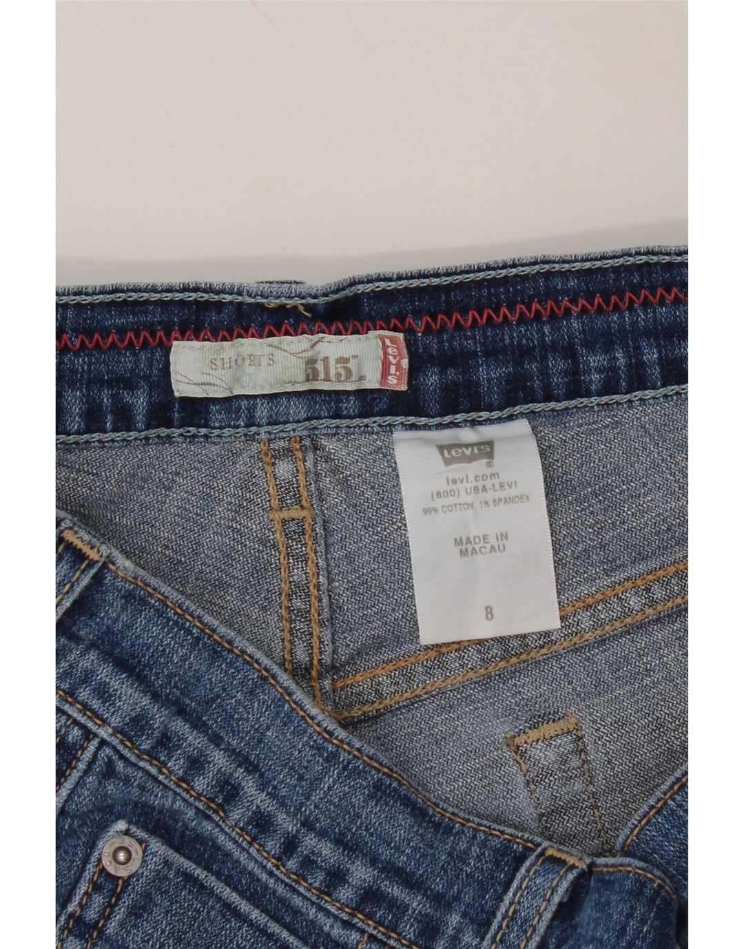 LEVI'S Womens 515 Denim Shorts US 8 Medium W30  Blue Cotton Vintage Levi's and Second-Hand Levi's from Messina Hembry 