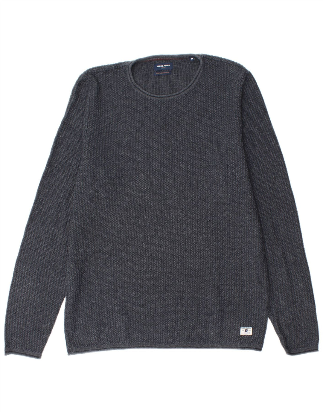 Jersey Jack & Jones Hombre con cuello redondo y cuello redondo de algodón azul marino medio