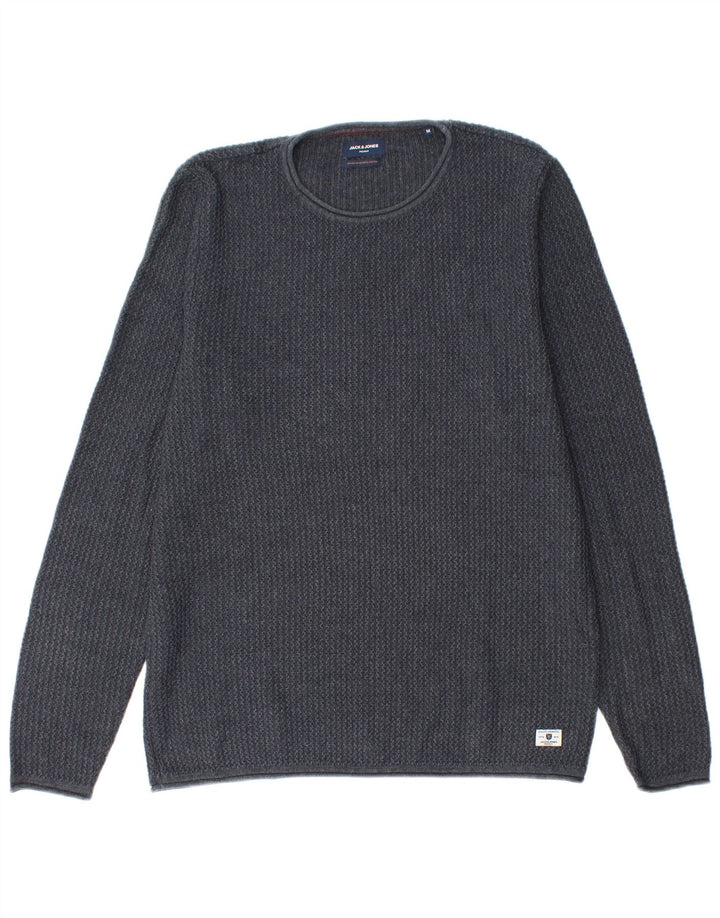 Jersey Jack & Jones Hombre con cuello redondo y cuello redondo de algodón azul marino medio