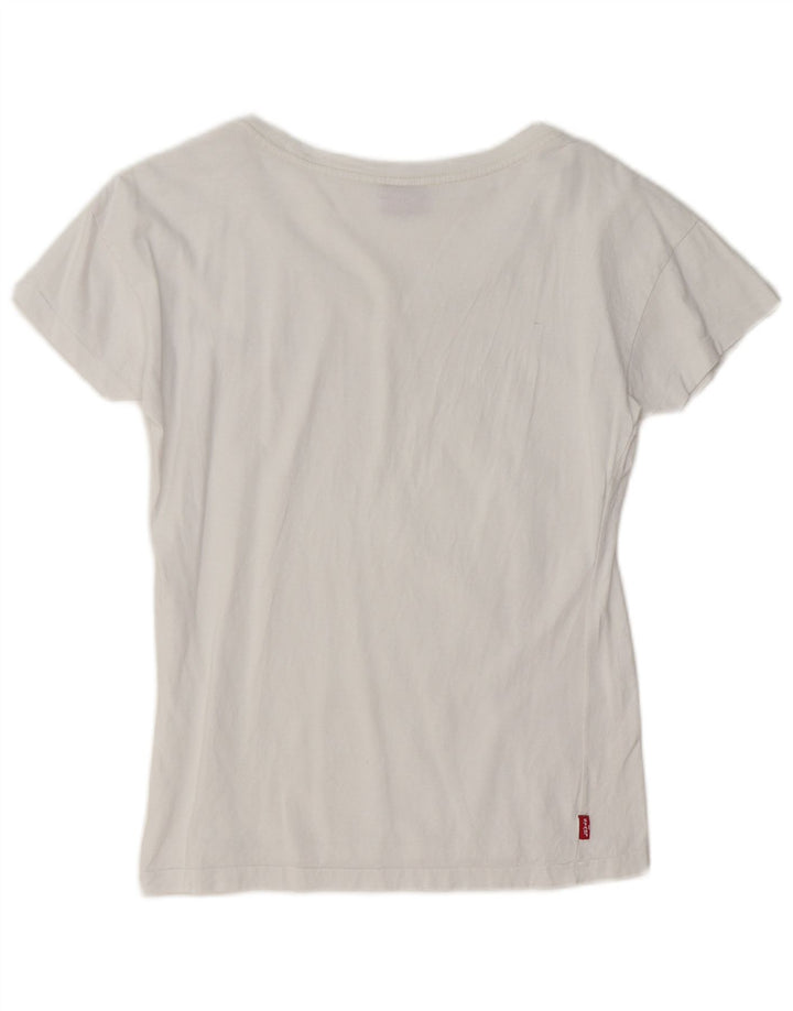 Levi's Camiseta gráfica para mujer Top UK 10 Small White