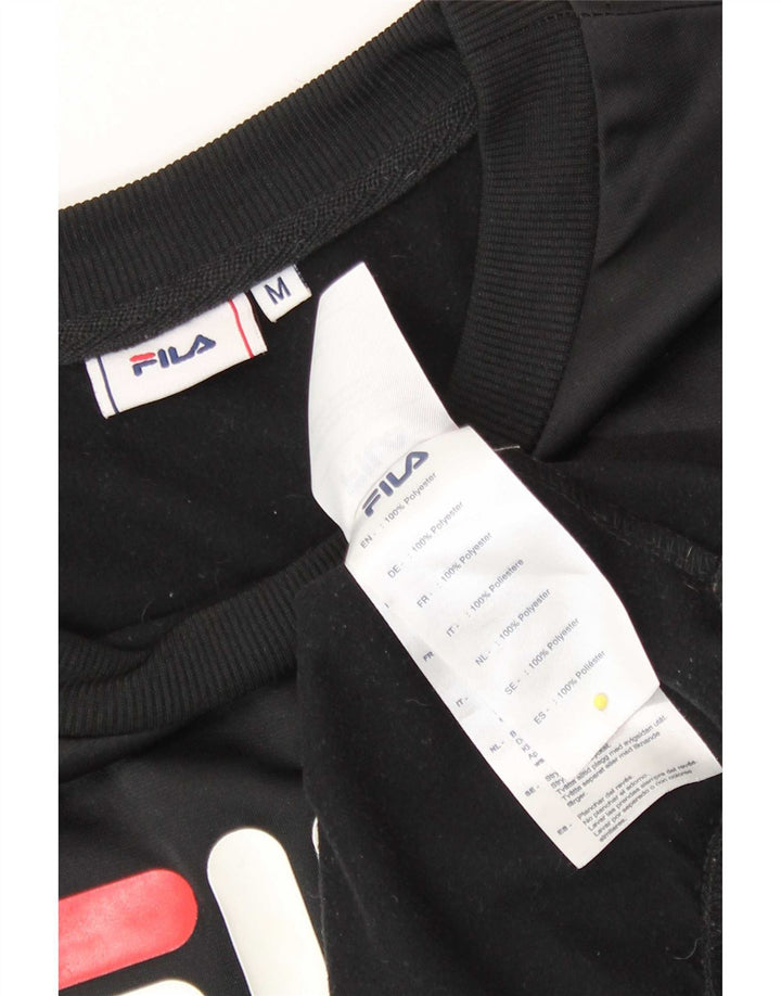 Fila Sudadera gráfica para mujer Jumper UK 14 Mediano Negro Poliéster
