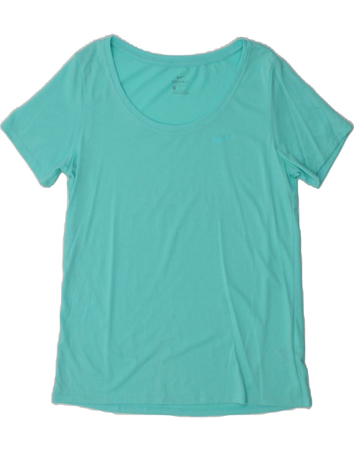 NIKE Womens Dri Fit T-Shirt Top UK 14 Medium Blue Polyester Vintage Nike and Second-Hand Nike from Messina Hembry 