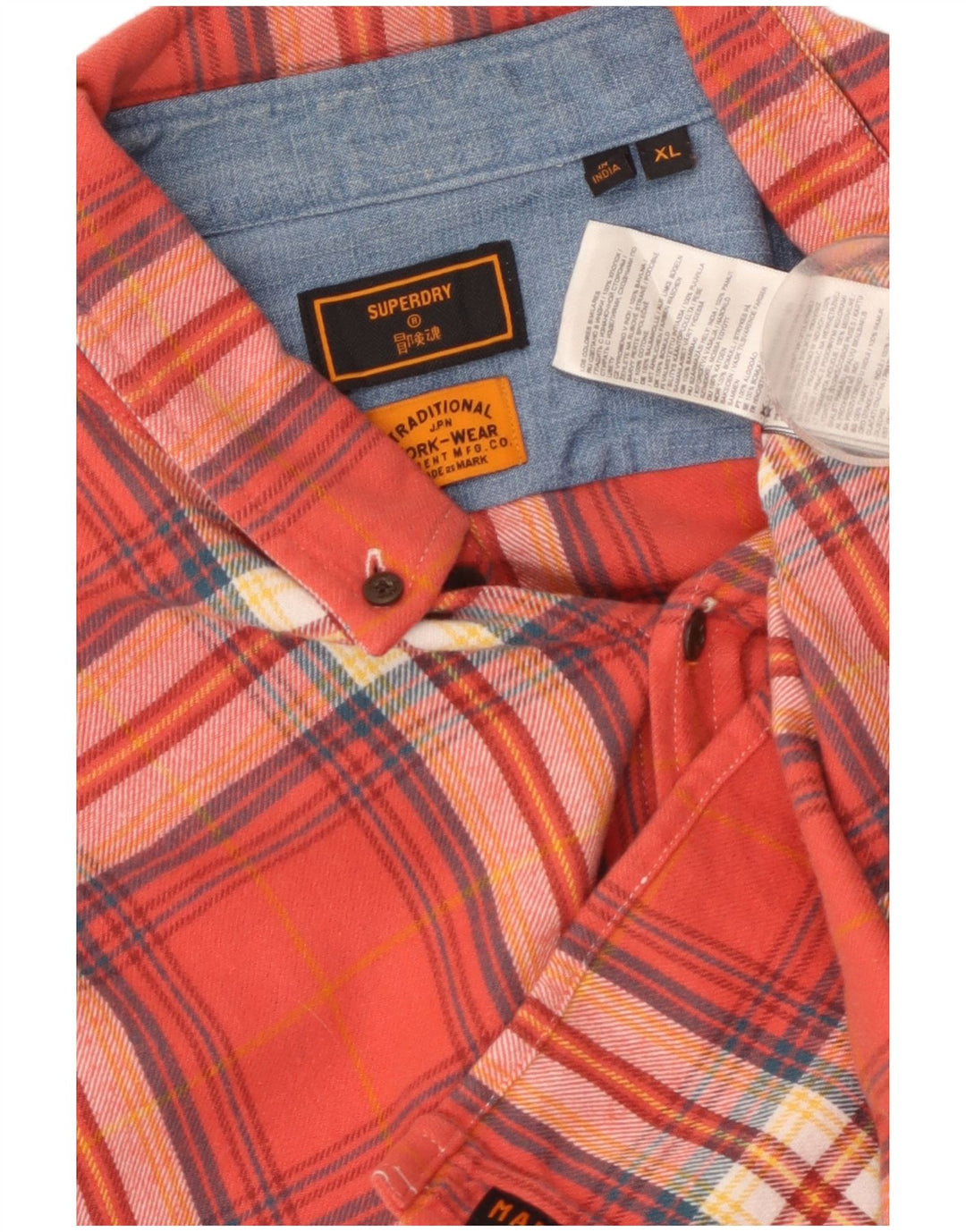 Superdry Camisa De Franela XL De Algodón A Cuadros Rojos