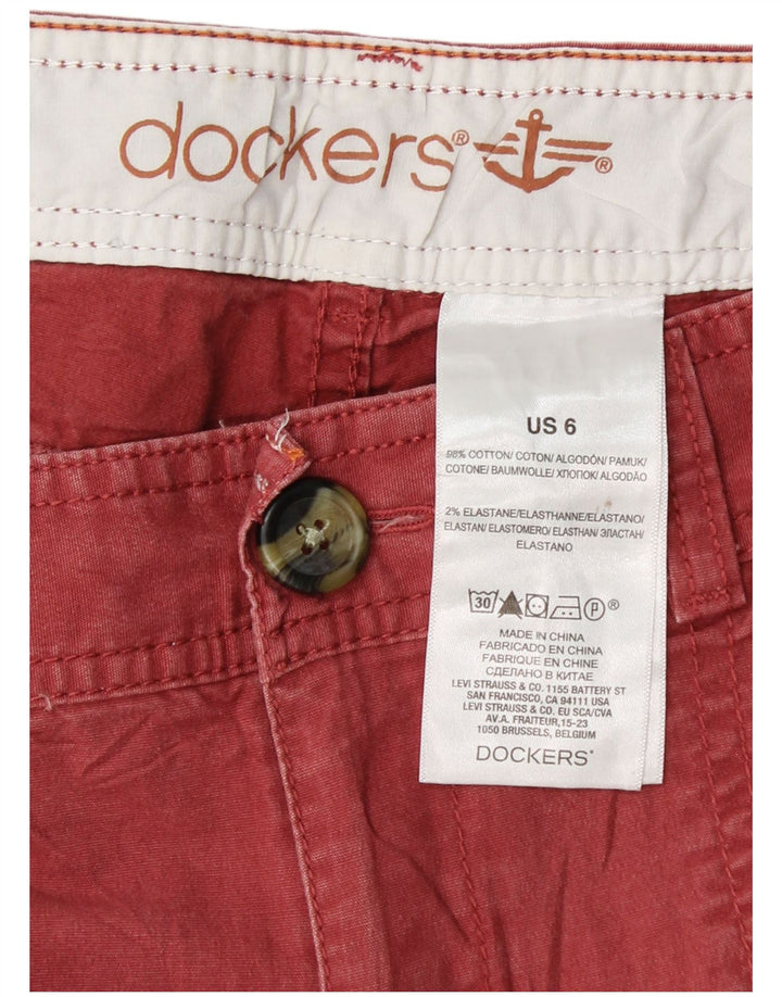 DOCKERS Pantalones chinos delgados para mujer US 6 Medium W30 L30 Algodón rosa