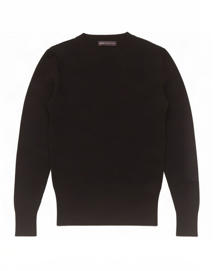 Marks & Spencer Blusa para Mujer Top UK 8 Small Viscosa Negra