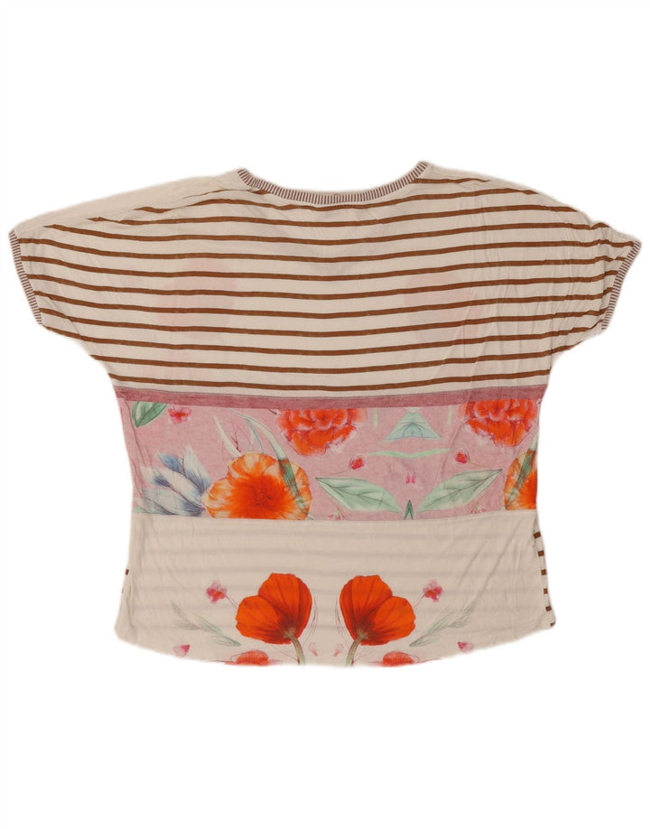 Desigual - Camiseta para mujer, talla grande, color blanco roto, floral