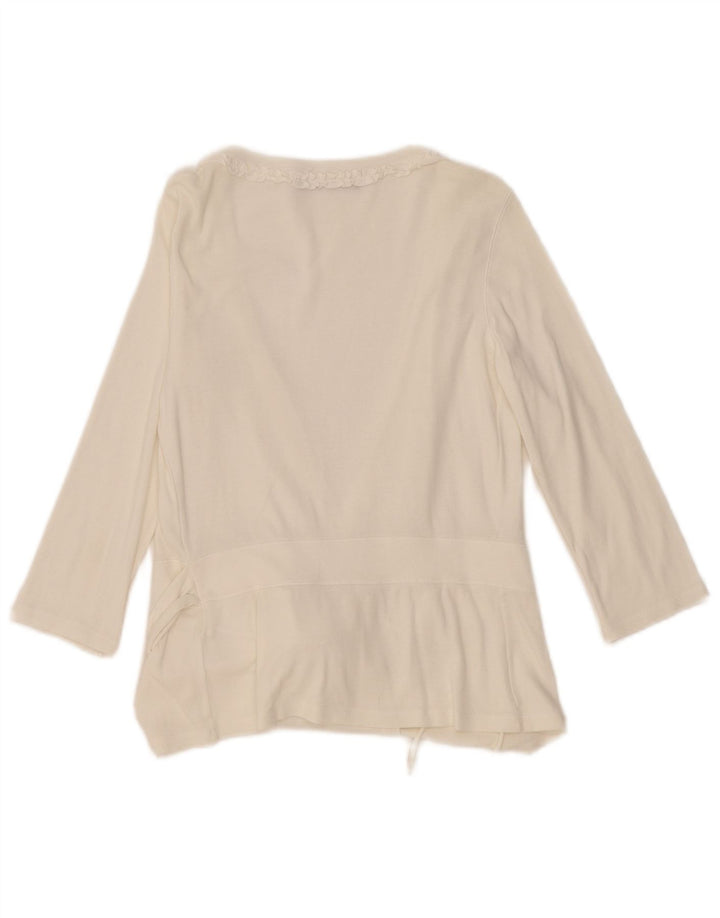 Playlife Blusa de manga 3/4 para mujer UK 8 Small White