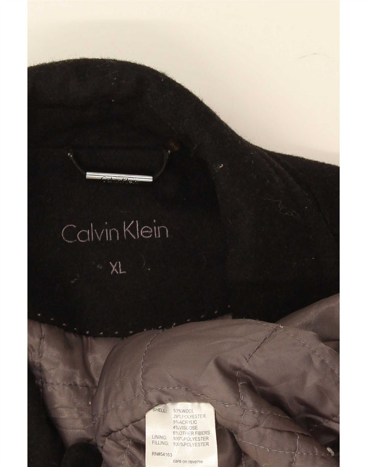 Calvin Klein Abrigo cruzado para hombre UK 42 XL Lana negra