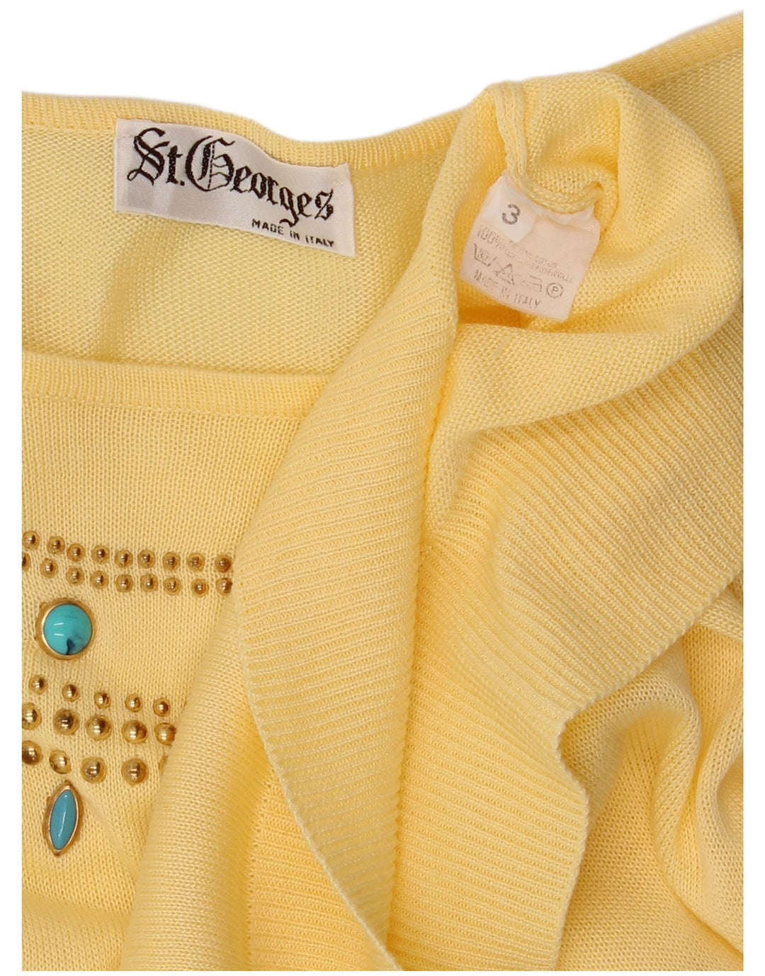 St. Georges - Jersey para mujer con cuello barco, talla 40, color amarillo mediano
