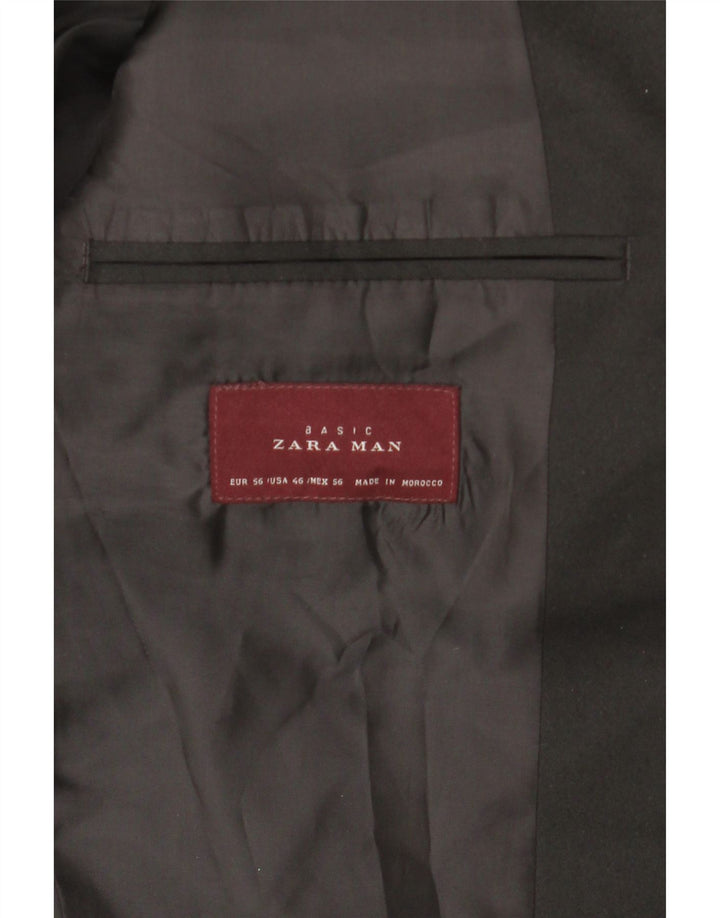 Zara Chaqueta tipo blazer con 1 botón para hombre EU 56 XL Negro
