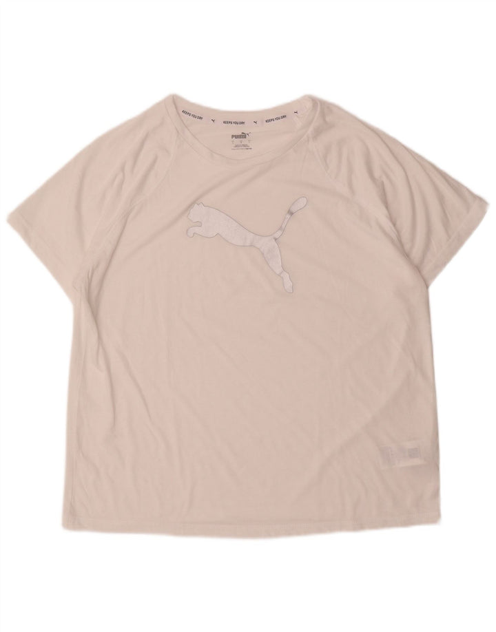 Puma - Camiseta gráfica para hombre, talla grande, poliéster blanco