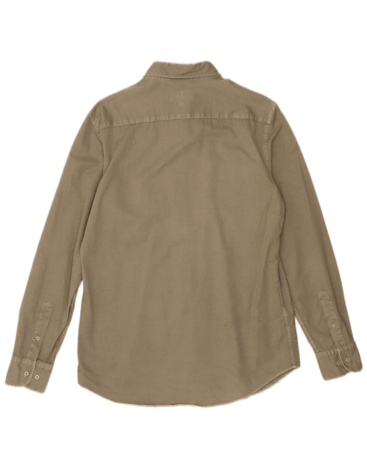Camisa Massimo Dutti Hombre Algodón Caqui Mediano