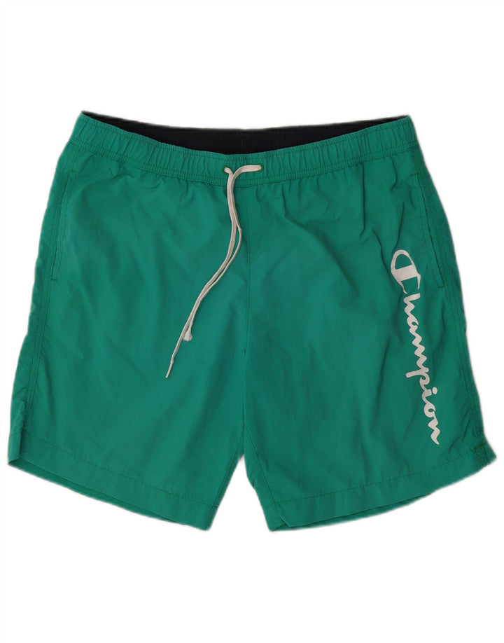 CHAMPION Bañador con estampado gráfico para hombre, talla grande, verde, poliamida